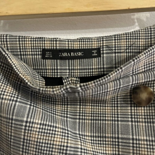 Zara plaid skirt-shorts new, gray, size S