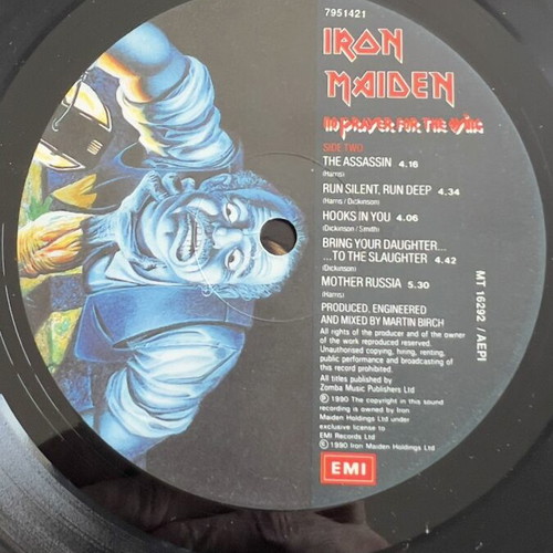 Iron Maiden No Prayer for the Dying LP used, original 1990 first press