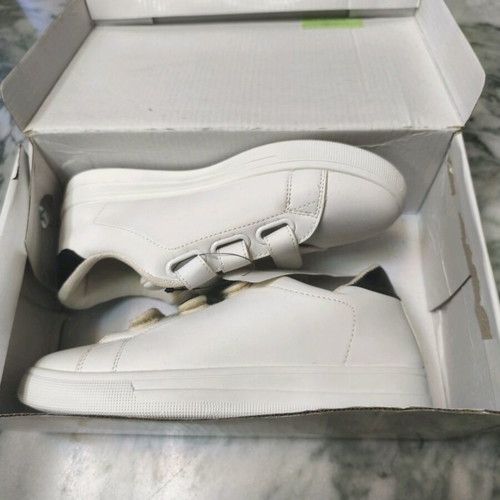 White sneakers new with velcro closure