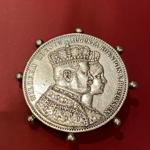 Silver coin 1861 Prussia in jewelry used