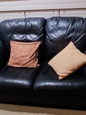 Leather sofa used two-seat with minor scratches