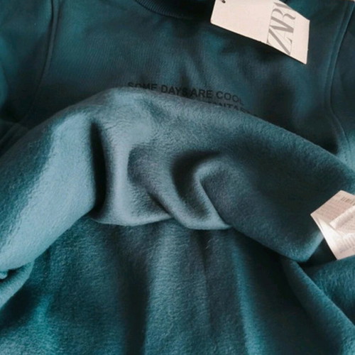 Zara cropped turtleneck sweatshirt new, blue/teal kids