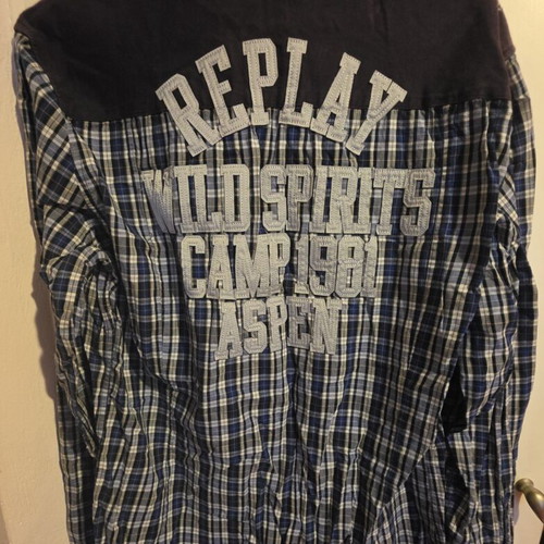 Replay men's blue dress shirt, size M