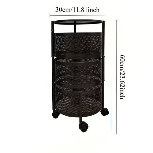 Rotating Three-Tier Storage Shelf like new, ideal for kitchen and bathroom