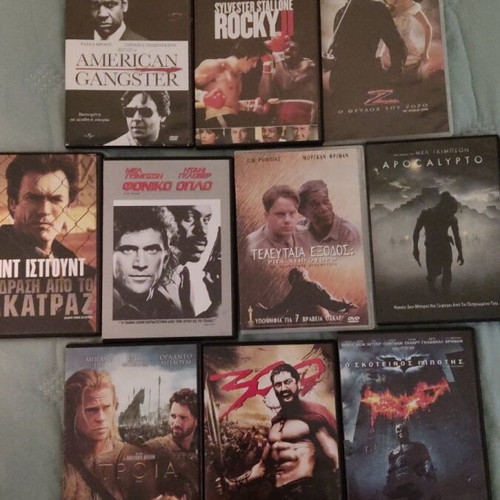 10 DVDs used with action, crime, comedy movies