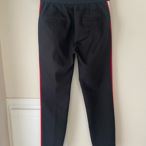 Zara trousers size S like new, black with red and white stripes