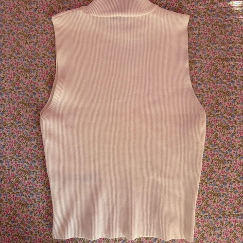 ZARA Ribbed Sleeveless Top used, white, size L