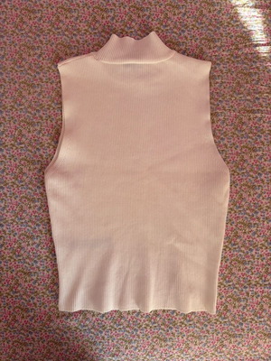 ZARA Ribbed Sleeveless Top used, white, size L