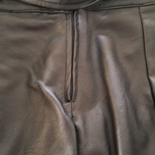 Midi leather skirt black used, size L