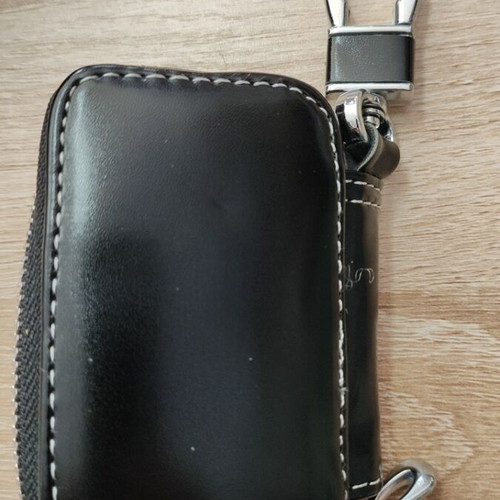 Volvo leather key case, black, new