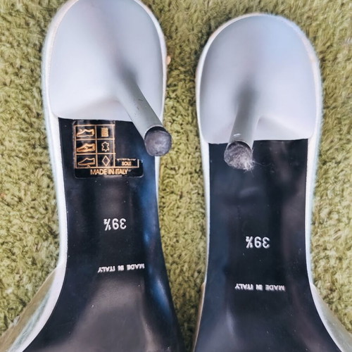 Haralas premium high heels with crystals like new, silver