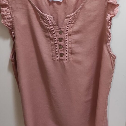 Sleeveless top used, pink, size XXXL