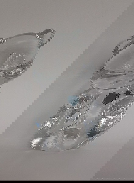 Αρκουδάκι Γυάλινο της Fenton με μπλε καρδιά Διακοσμητικό