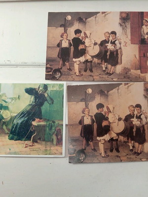 Greeting card covers used with carols theme, set of 3