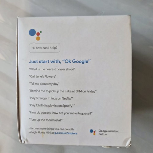 Google Home Mini smart speaker new, sealed, Chalk color
