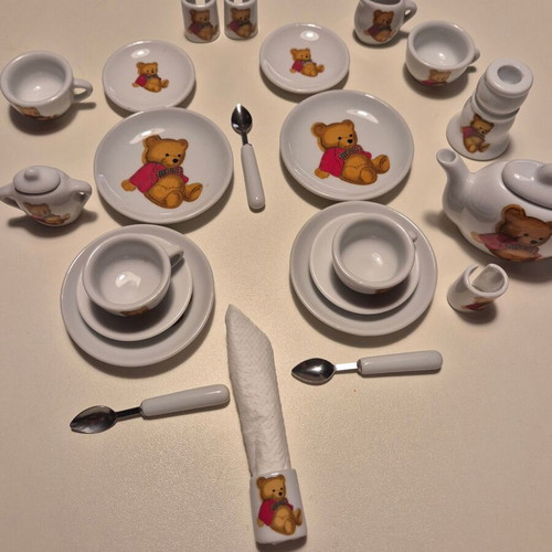 Porcelain miniature toy tea set used