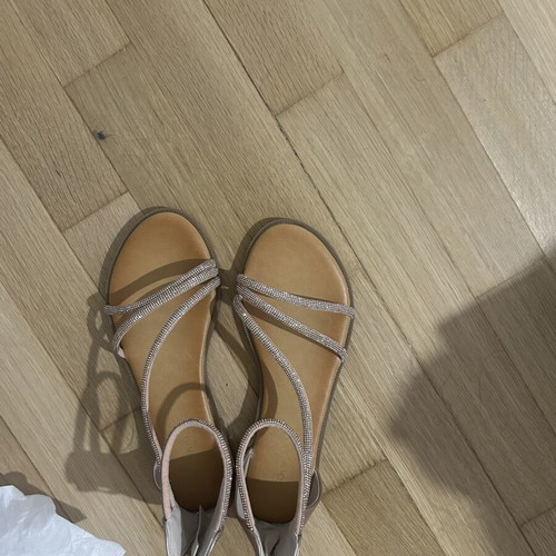 Flat sandals bronze with sparkle new, sizes 37.5-38