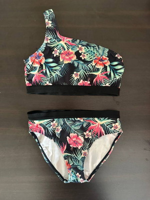 Μαγιό μπικίνι κορίτσι SHEIN 110 τροπικό floral one shoulder σαν καινούργιο