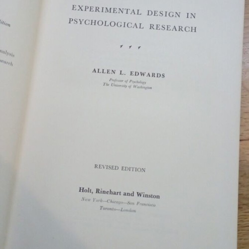 Experimental Design in Psychological Research book