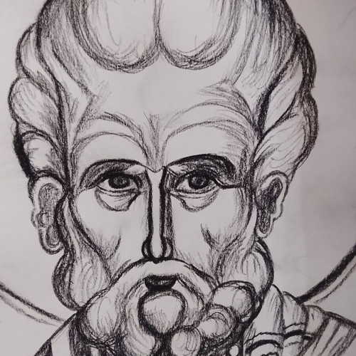 Saint Nicholas Icon painting like new, 25x35 cm