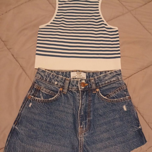 Bershka set new, white and blue