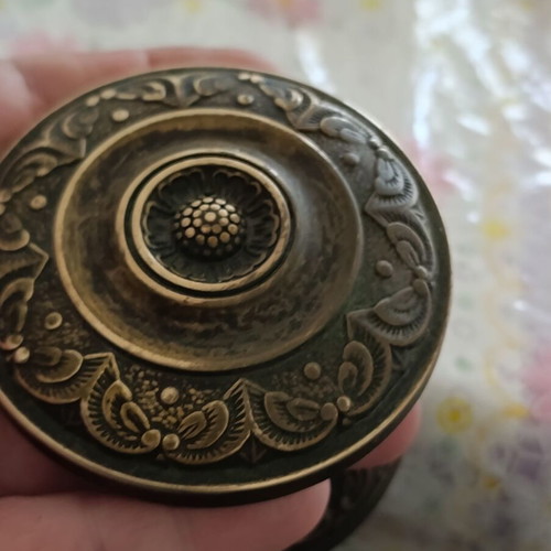 Brass door knob used, round vintage