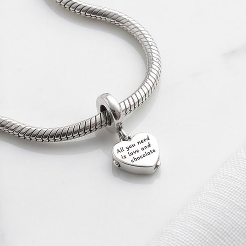 Pandora Heart Chocolate Gift Box Charm new, red and silver