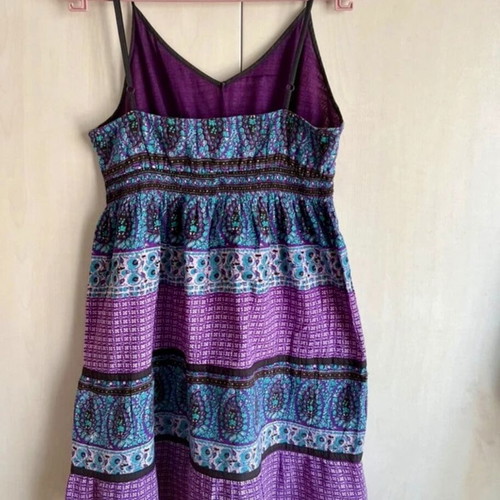 Boho Style Dress like new, adjustable straps, purple and turquoise