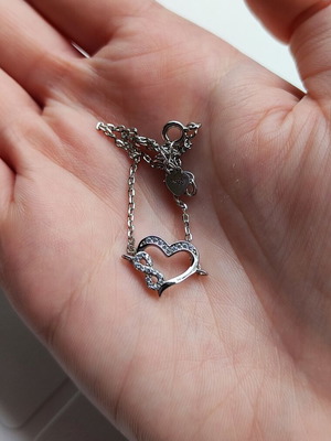 Silver heart and infinity bracelet like new with zirconia