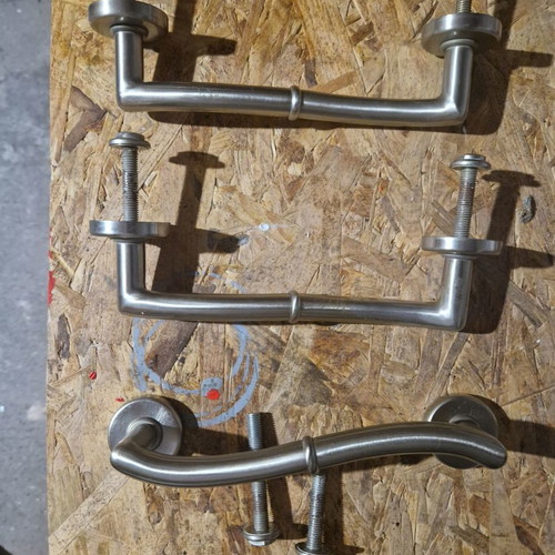 Convex door handles used, set of 3 for main entrance