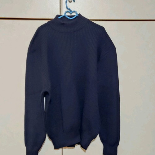 Men's long-sleeve turtleneck sweater new blue, size L Greek made