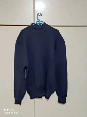 Men's long-sleeve turtleneck sweater new blue, size L Greek made