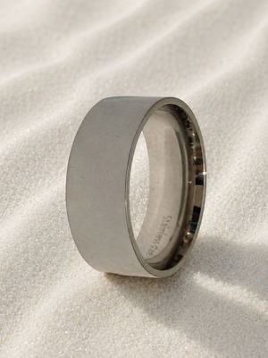 Wide ring made of stainless steel, new, silver color