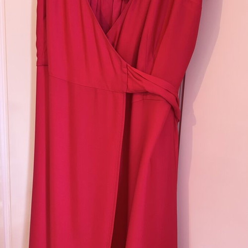 Long dress with wrap closure new, pink
