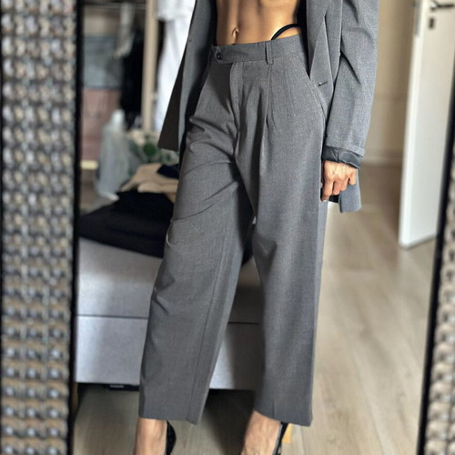 Gray suit set with blazer M and pants XS