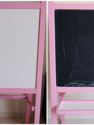 Детски двустранен дървен дъска IKEA MÅLA, розова рамка