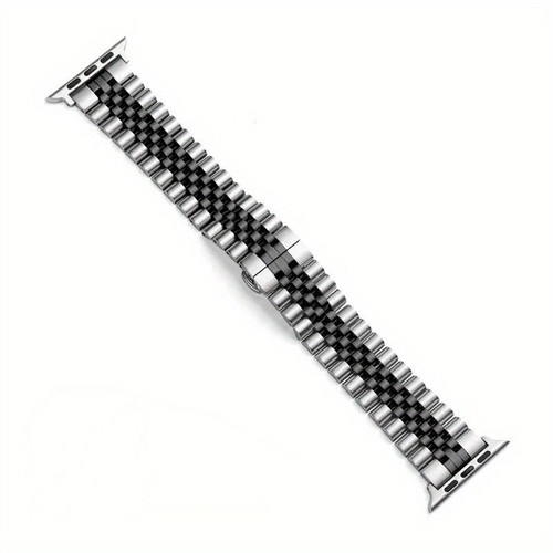 Watch strap compatible with iWatch Series 9/8/7/6/5/4/3/2/1, 38-41mm, silver black, new
