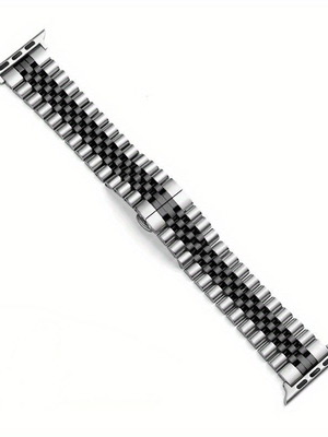 Λουράκι ρολογιού συμβατό με iWatch Series 9/8/7/6/5/4/3/2/1, 38-41mm, ασημί μαύρο, καινούργιο