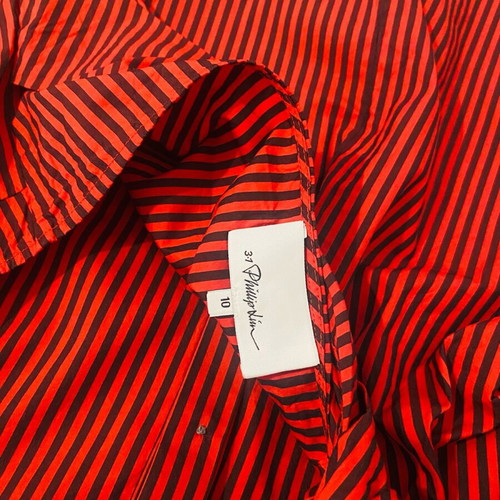 3-1 Fillip Lim shirt with unique back tie, like new, black and red