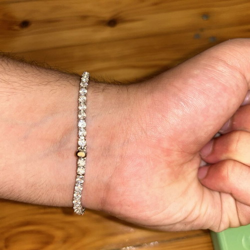 Swarovski Tennis Bracelet Large like new, white and grey