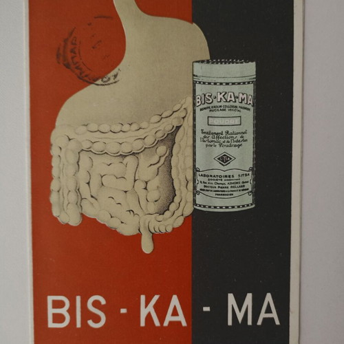 Advertising lithographs used, pack of 5, vintage pre-60s medicine ads