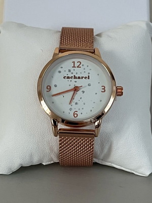 Cacharel women's watch new, beige pink, stainless steel
