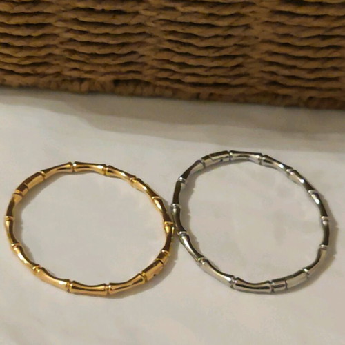 Steel handcuff bracelet new, gold and silver colors