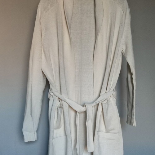 Mango long knit cardigan, off-white, size EUR XL (USA L)