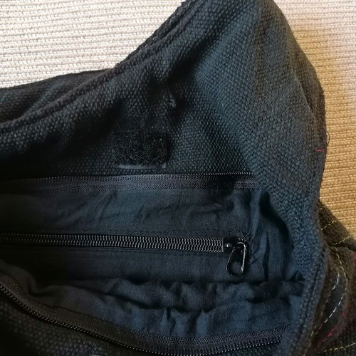Hobo shoulder bag like new, 100% cotton, black