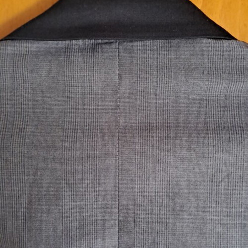 H&M blazer gray checkered with black collar like new