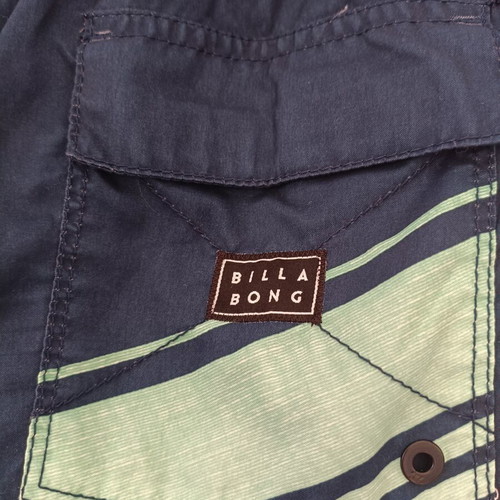 Billabong LayBacks boardshort XL like new, striped blue and green