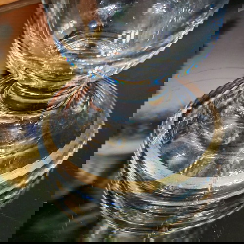 Антична немска ръчно рисувана стъклена чаша викторианска като ново