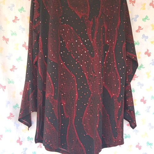 Evening blouse printed with metallic thread new, size 48-50