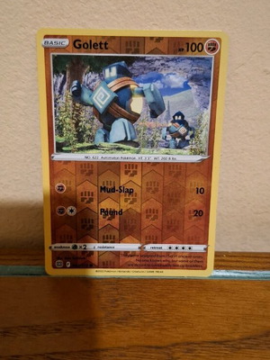 Pokemon Card Golett Reverse Holo like new